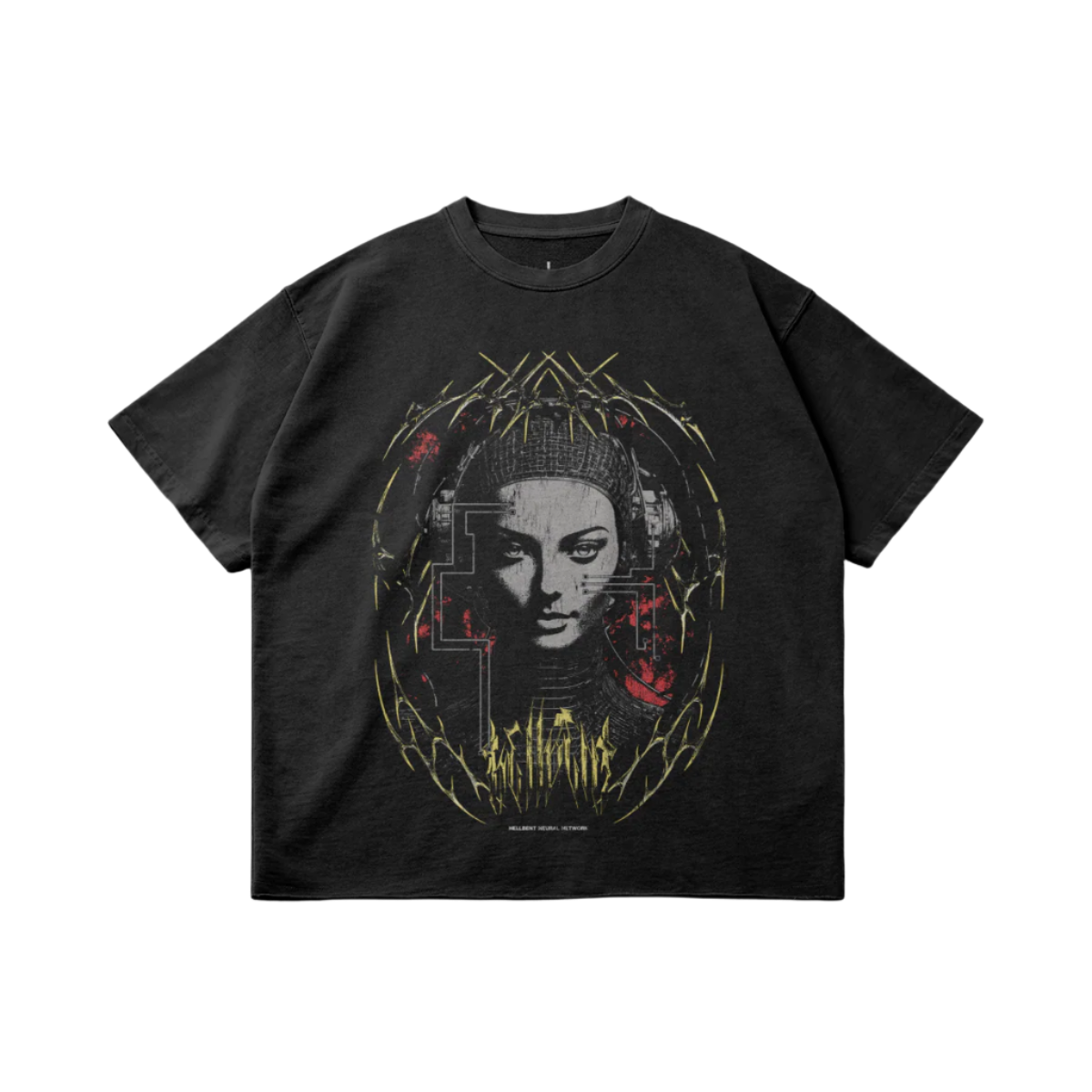 HELLBENT NEURAL NETWORK Raw Hem Tee